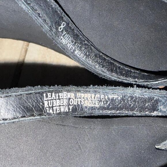 Vintage Y2K 90s Black chunky Platform Sandal Flip flops rainbow Bling Sz 8 bratz - Picture 6 of 7